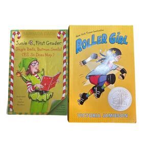 2 book bundle roller girl and Junie B. Jones